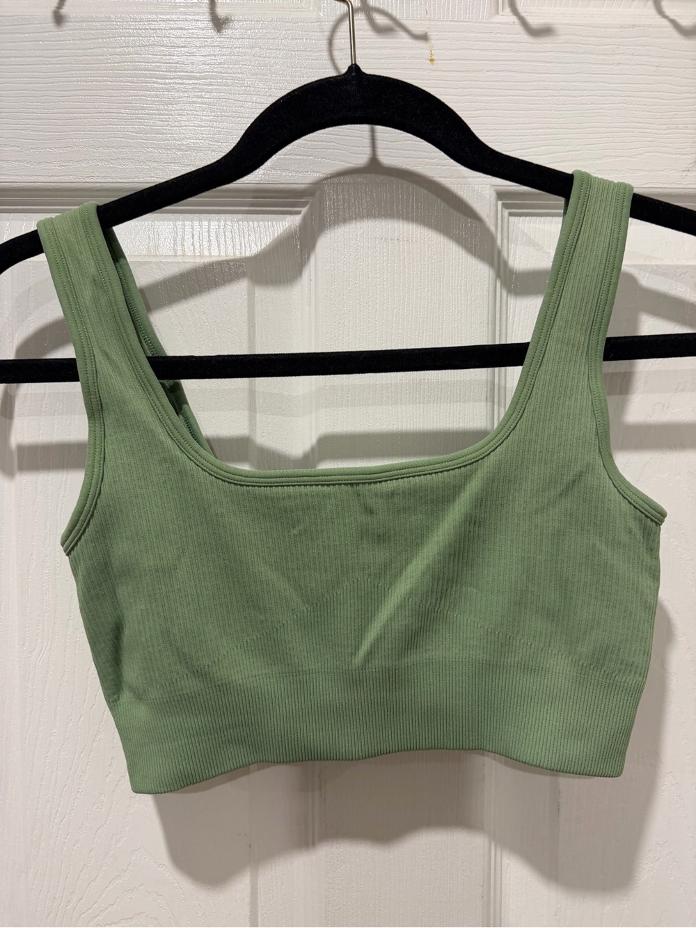 Amazon Green Ribbed Crop Tank Top